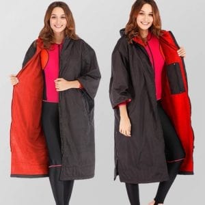 A Swim Robe - Black-Red