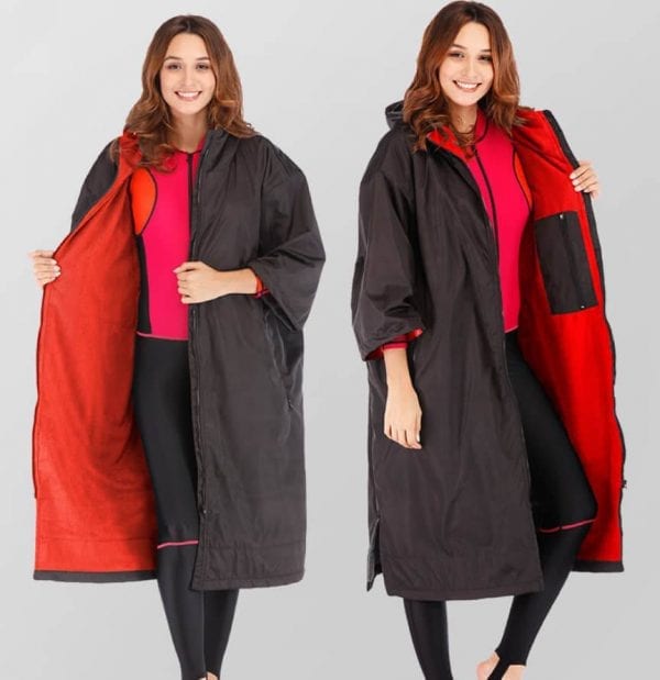 A Swim Robe - Black-Red